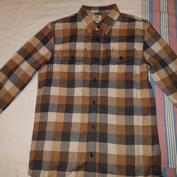Vans Box Flannel Plaid Long Sleeve Shirt Off the Wall size Medium - Picture 1 of 5
